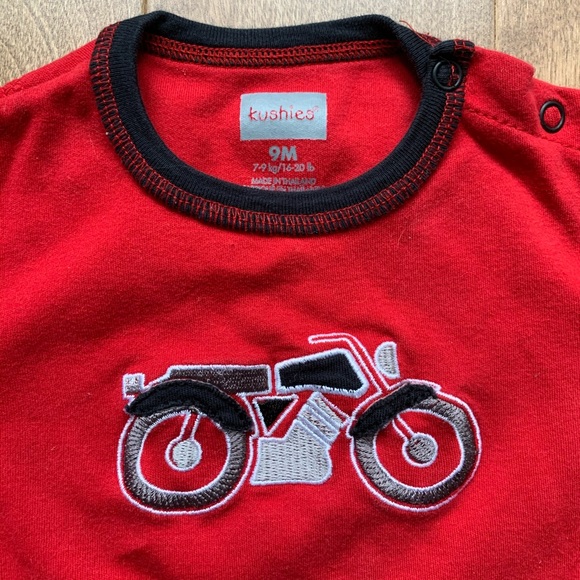 3/$10 KUSHIES Baby boy long sleeve shirt 9m - Picture 2 of 3